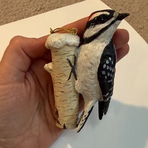 Danbury Mint Christmas Ornament Song Bird Figurine Downy WoodPecker